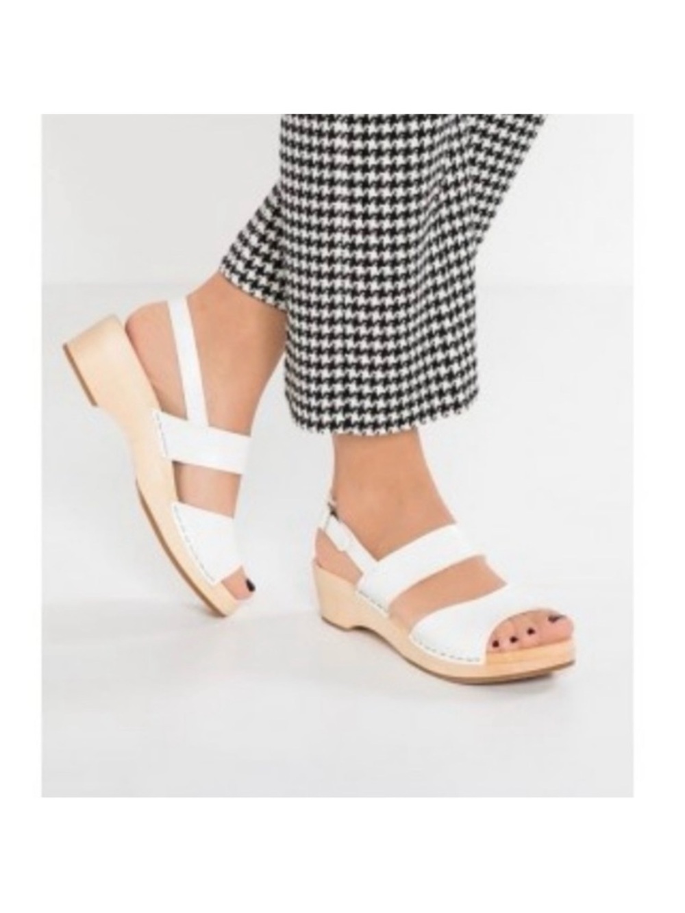 Swedish Hasbeens Clogs Sandals Helena White 39/9